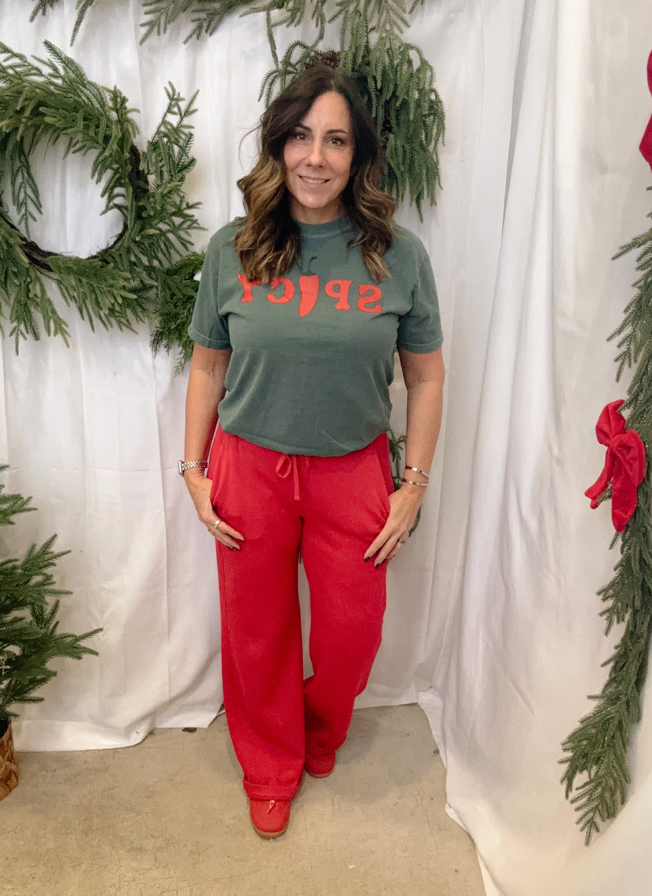 Spicy Green Graphic Tee-Short Sleeve Tops-Fair-The Silo Boutique, Women's Fashion Boutique Located in Warren and Grand Forks North Dakota