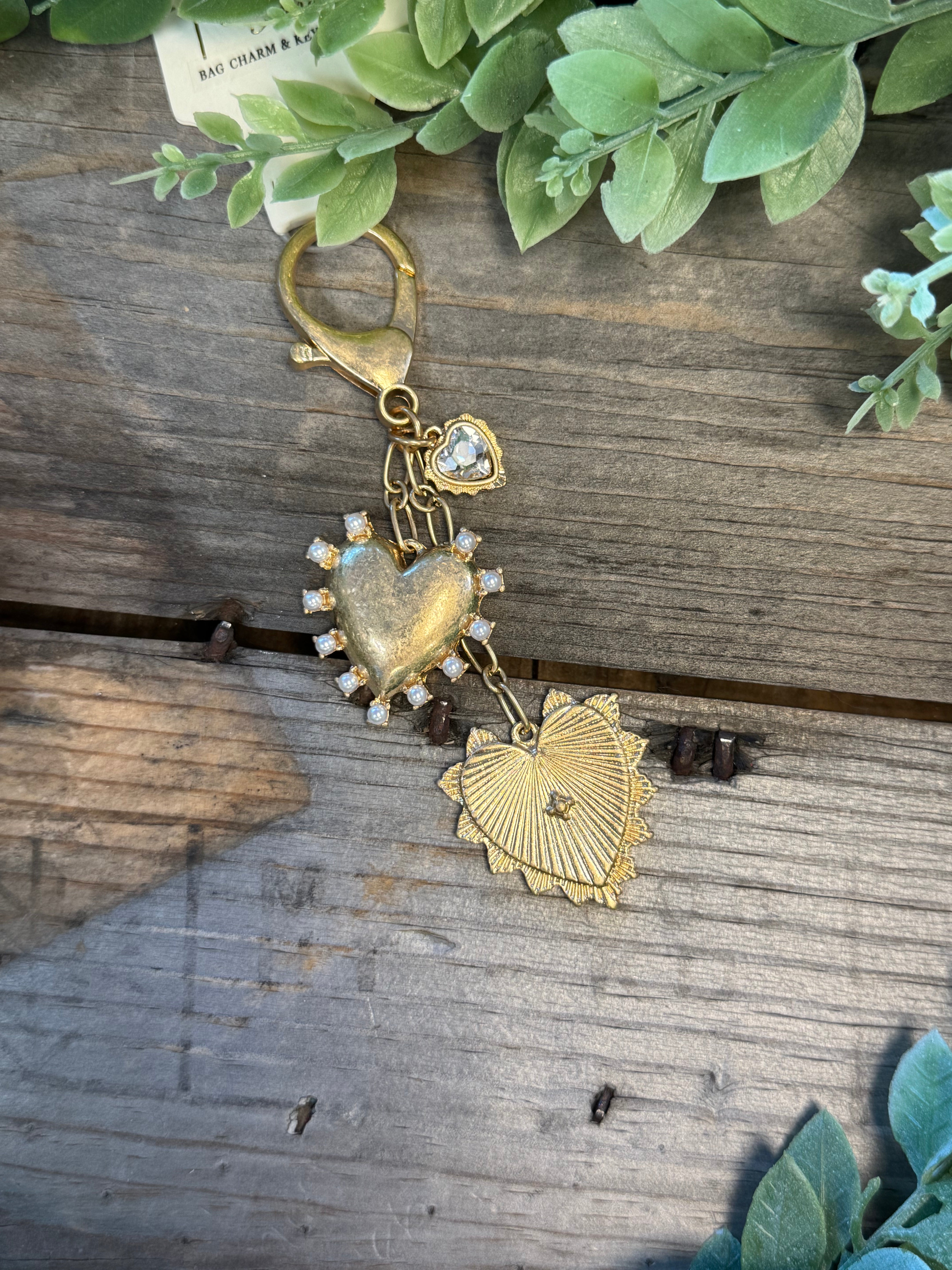 Kenze Triple Heart Keychain-Keychains-kenze-The Silo Boutique, Women's Fashion Boutique Located in Warren and Grand Forks North Dakota