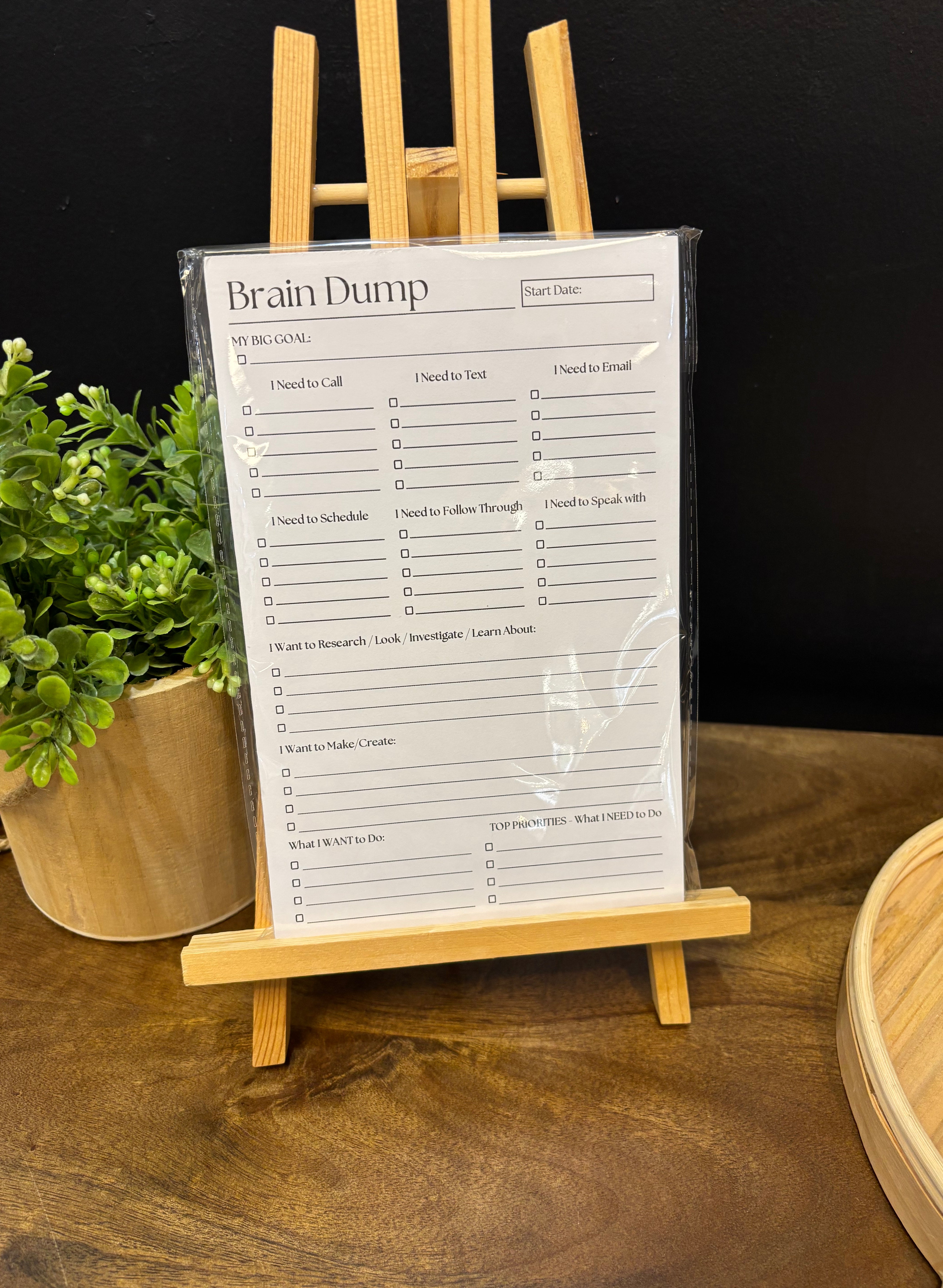 Notepad Daily Adhd Planner-Black/White-note pads-faire-The Silo Boutique, Women's Fashion Boutique Located in Warren and Grand Forks North Dakota