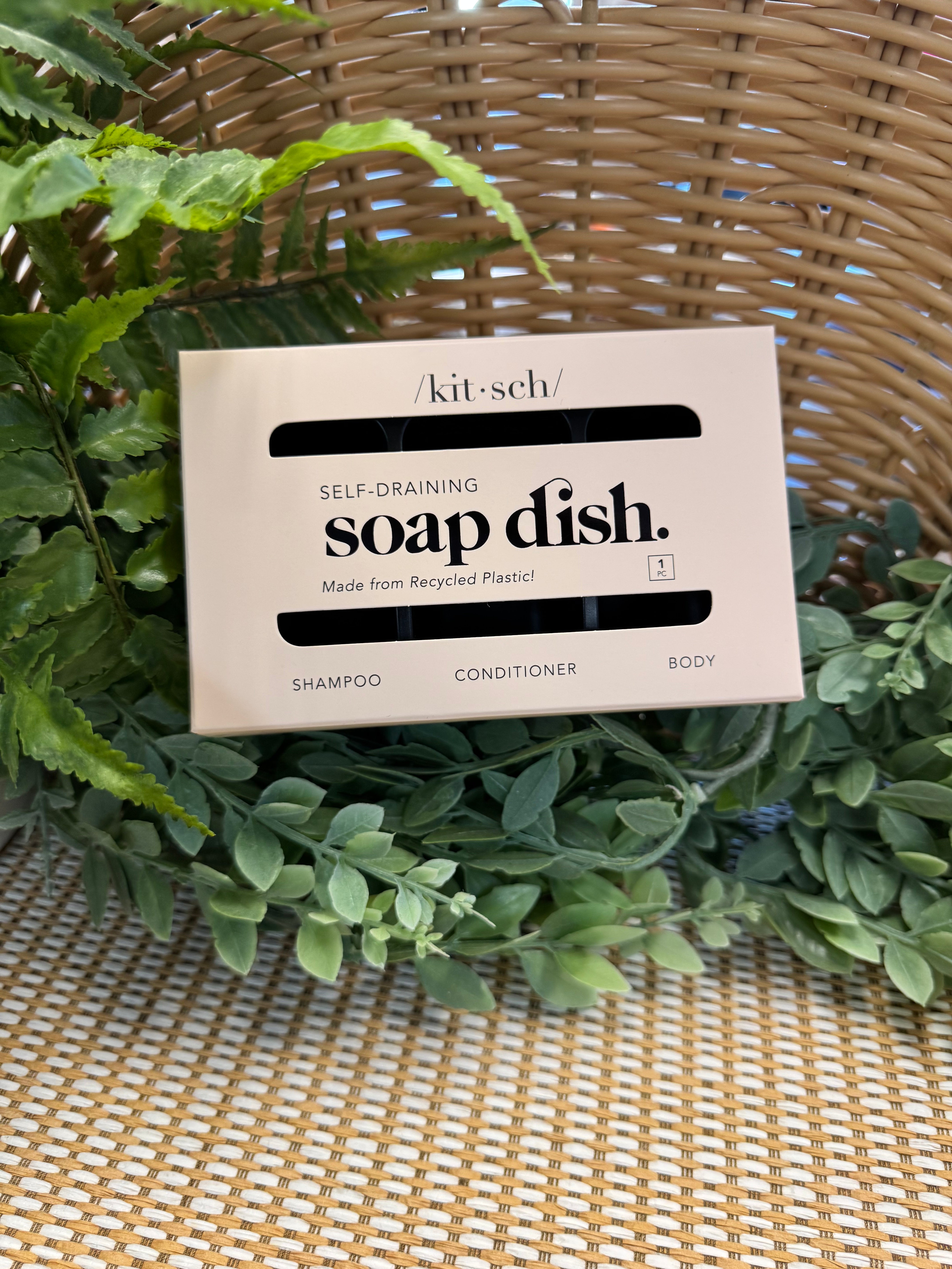 Kitsch Self-Draining Soap Dish-Black-Hair Accessories-kitsch-The Silo Boutique, Women's Fashion Boutique Located in Warren and Grand Forks North Dakota