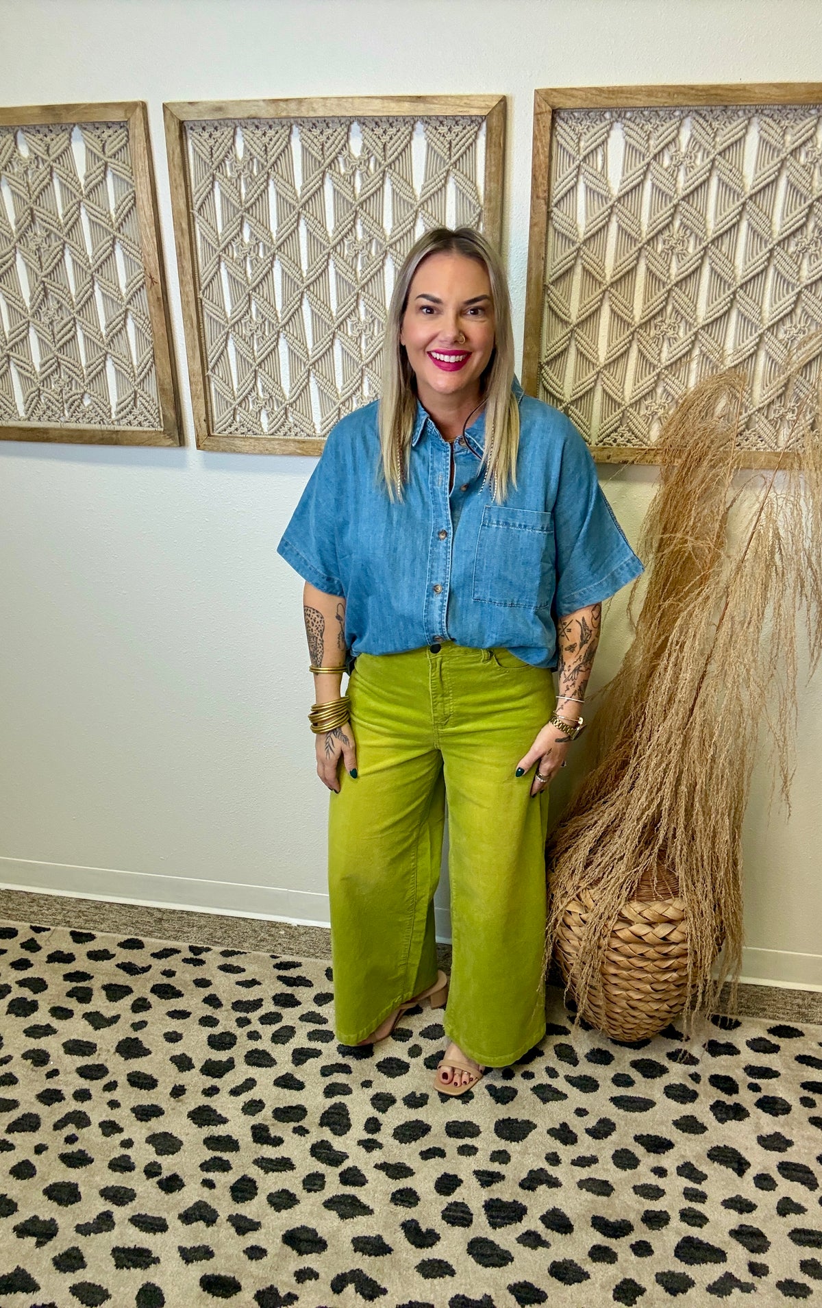 Celia Denim Short Sleeve Top-Short Sleeve Tops-twentyfourth-The Silo Boutique, Women's Fashion Boutique Located in Warren and Grand Forks North Dakota