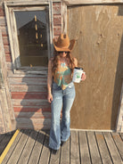 Bandana Paisley Top-Teal-Short Sleeve Tops-bluivy-The Silo Boutique, Women's Fashion Boutique Located in Warren and Grand Forks North Dakota