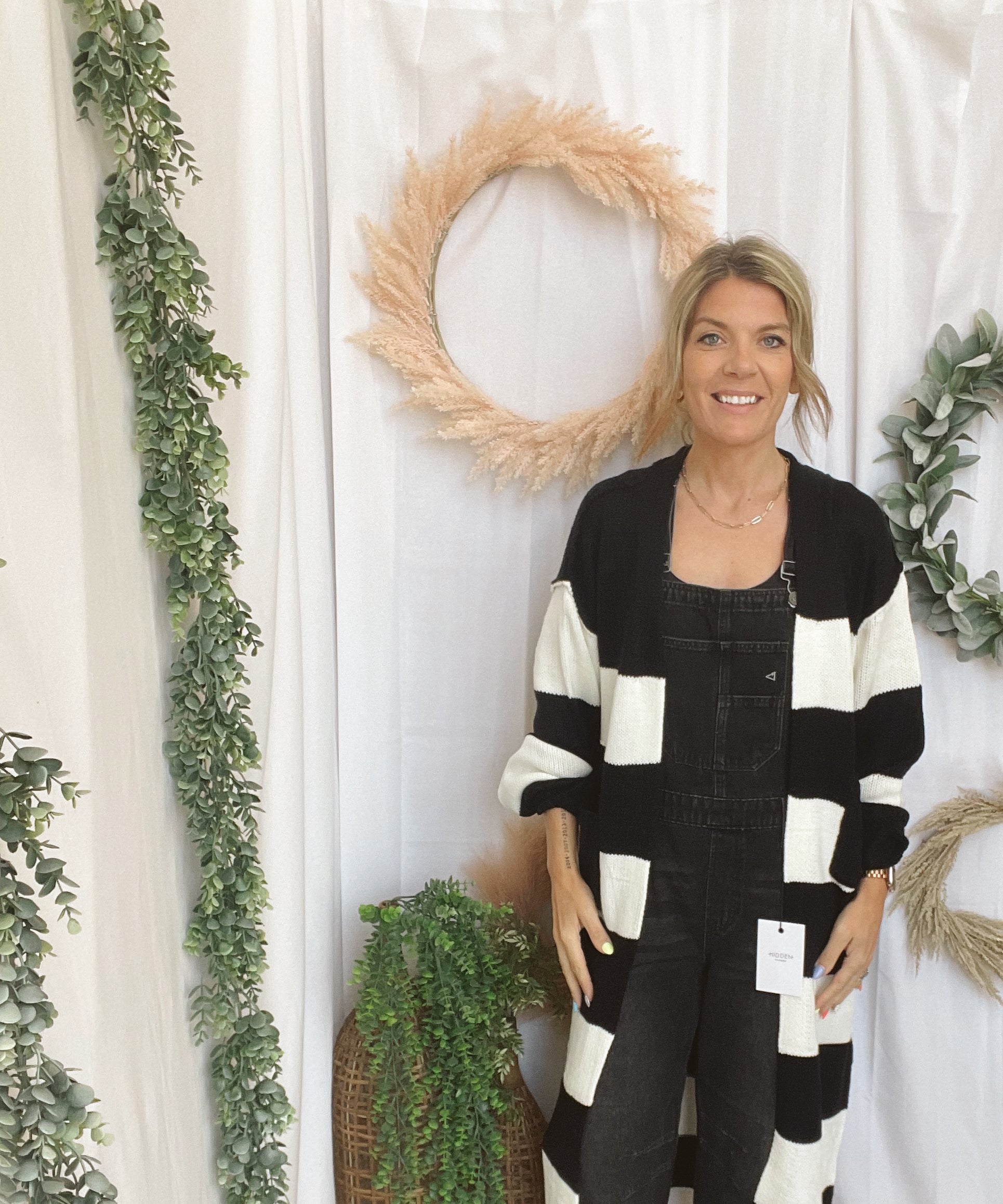 Panache Black and White Cardigan-Cardigans-panache-The Silo Boutique, Women's Fashion Boutique Located in Warren and Grand Forks North Dakota