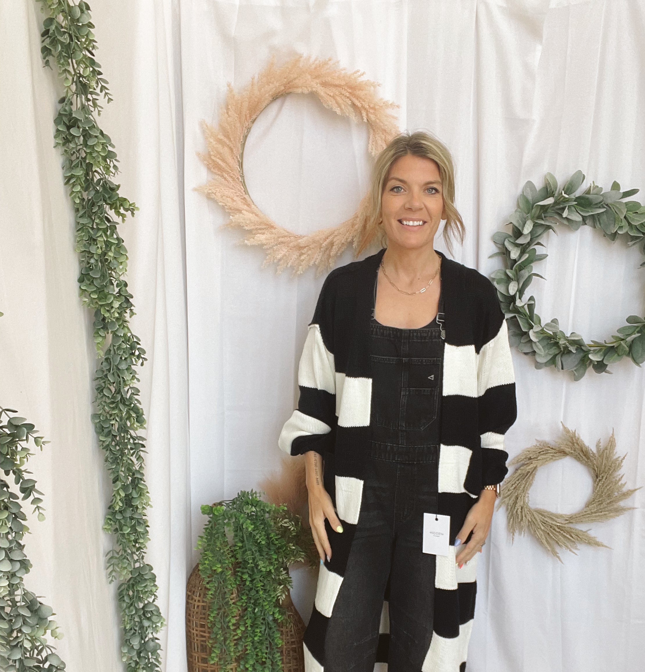 Panache Black and White Cardigan-Cardigans-panache-The Silo Boutique, Women's Fashion Boutique Located in Warren and Grand Forks North Dakota