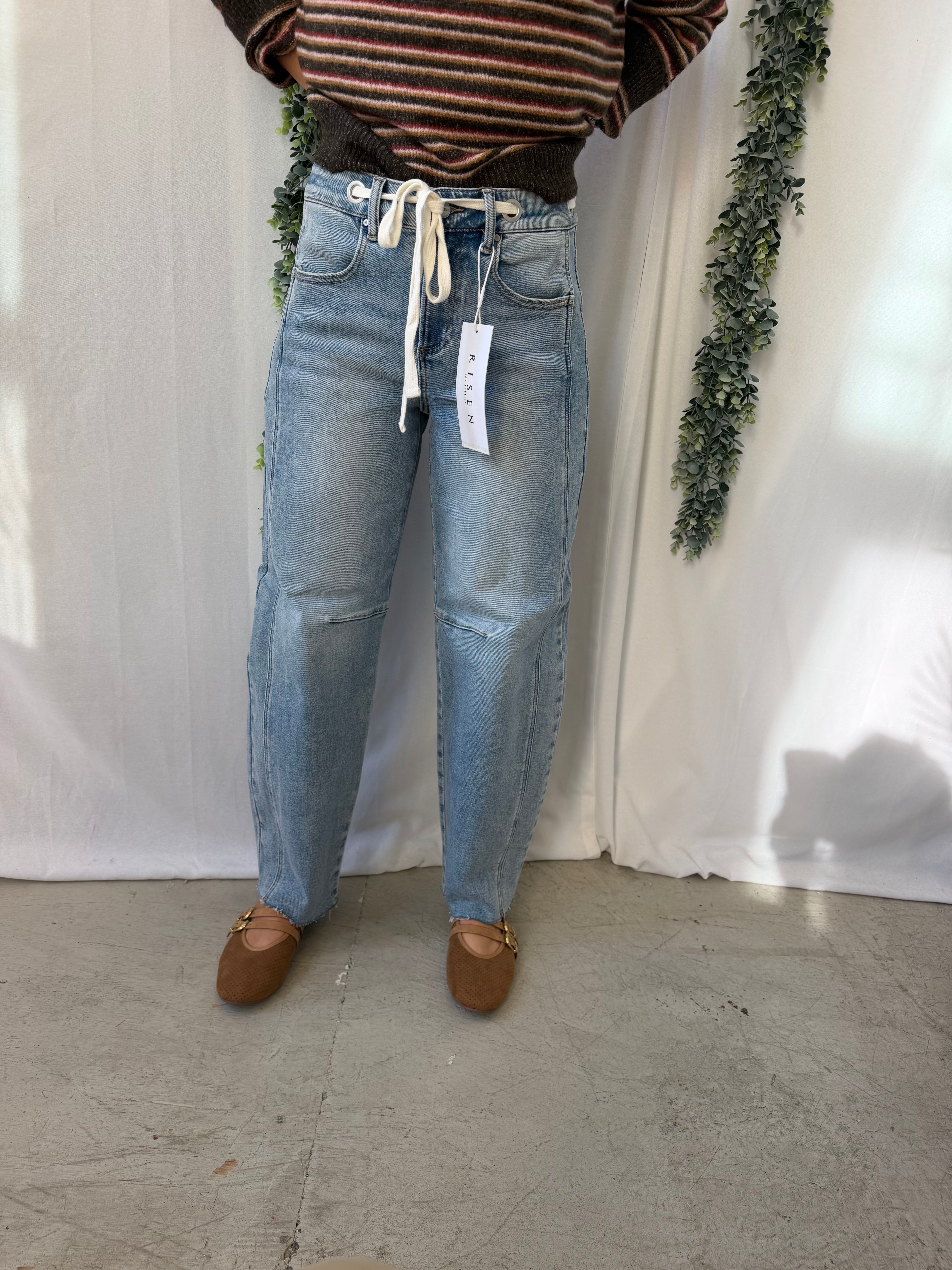 Risen Bella Slouchy Ankle Barrel Jeans-Jeans-risen-The Silo Boutique, Women's Fashion Boutique Located in Warren and Grand Forks North Dakota