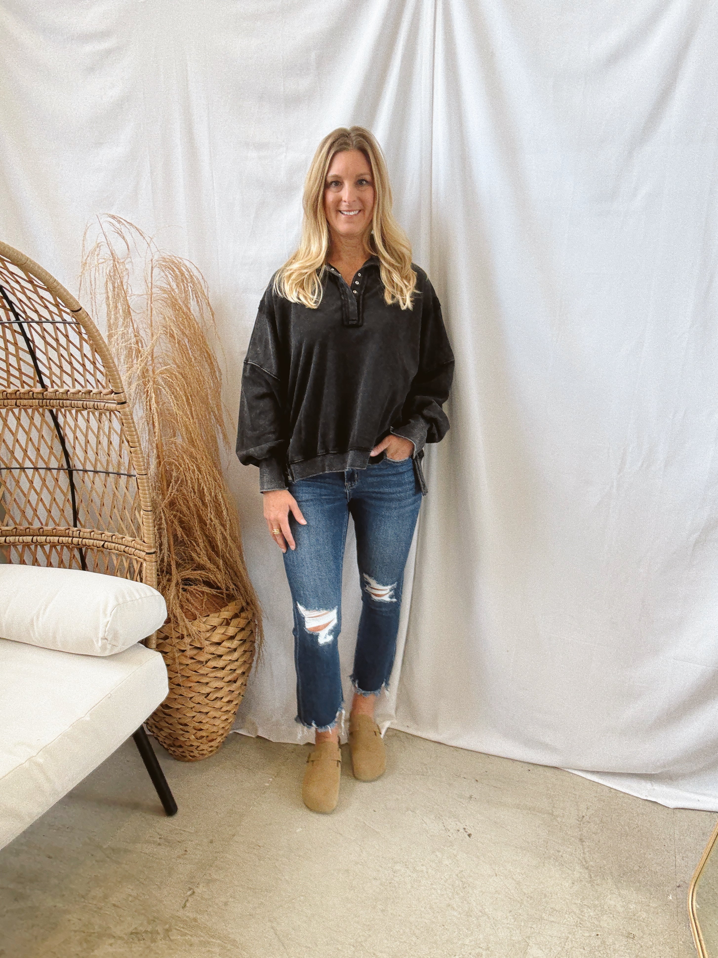 Mica Scotch Blue Bite Hem Jeans-Jeans-mica-The Silo Boutique, Women's Fashion Boutique Located in Warren and Grand Forks North Dakota