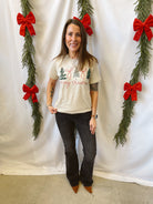 Merry Christmas Bow + Tree Tee-Graphic Tees-Summer Tees-The Silo Boutique, Women's Fashion Boutique Located in Warren and Grand Forks North Dakota