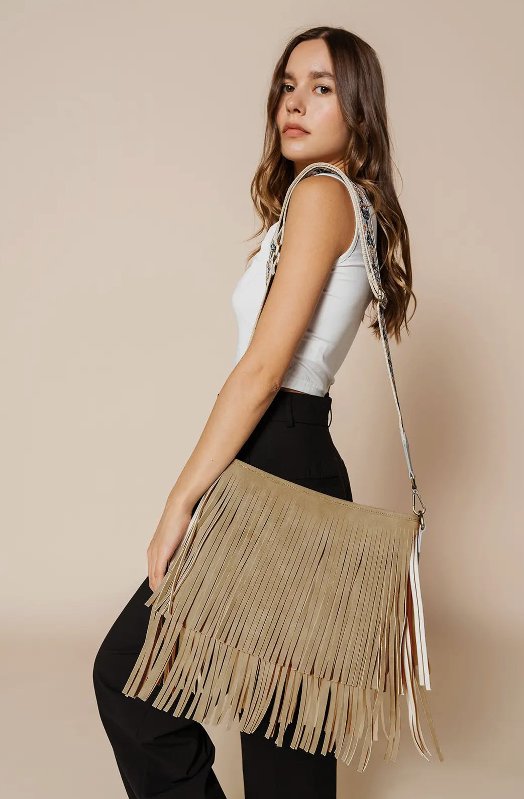 Jen and Co Sadie Suede Fringe Crossbody-Crossbody Purses-Jen and Co-The Silo Boutique, Women's Fashion Boutique Located in Warren and Grand Forks North Dakota