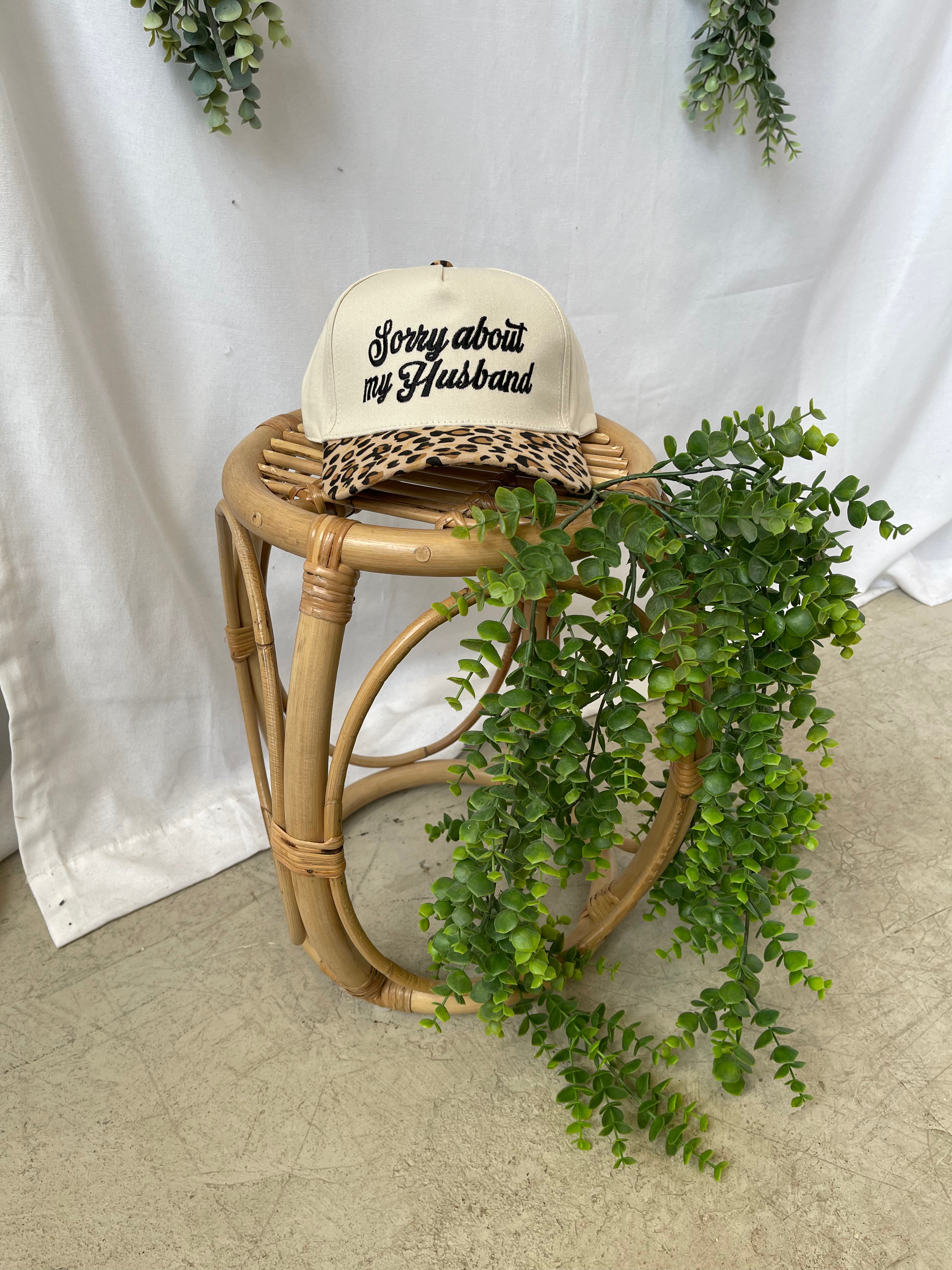 Zen Sorry About My Husband-Leopard-Hats-Zenana-The Silo Boutique, Women's Fashion Boutique Located in Warren and Grand Forks North Dakota