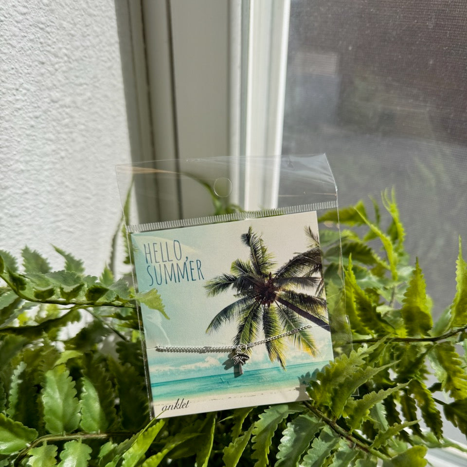 Palm Tree Ankle Bracelet-Ankle Bracelets-Fame-The Silo Boutique, Women's Fashion Boutique Located in Warren and Grand Forks North Dakota