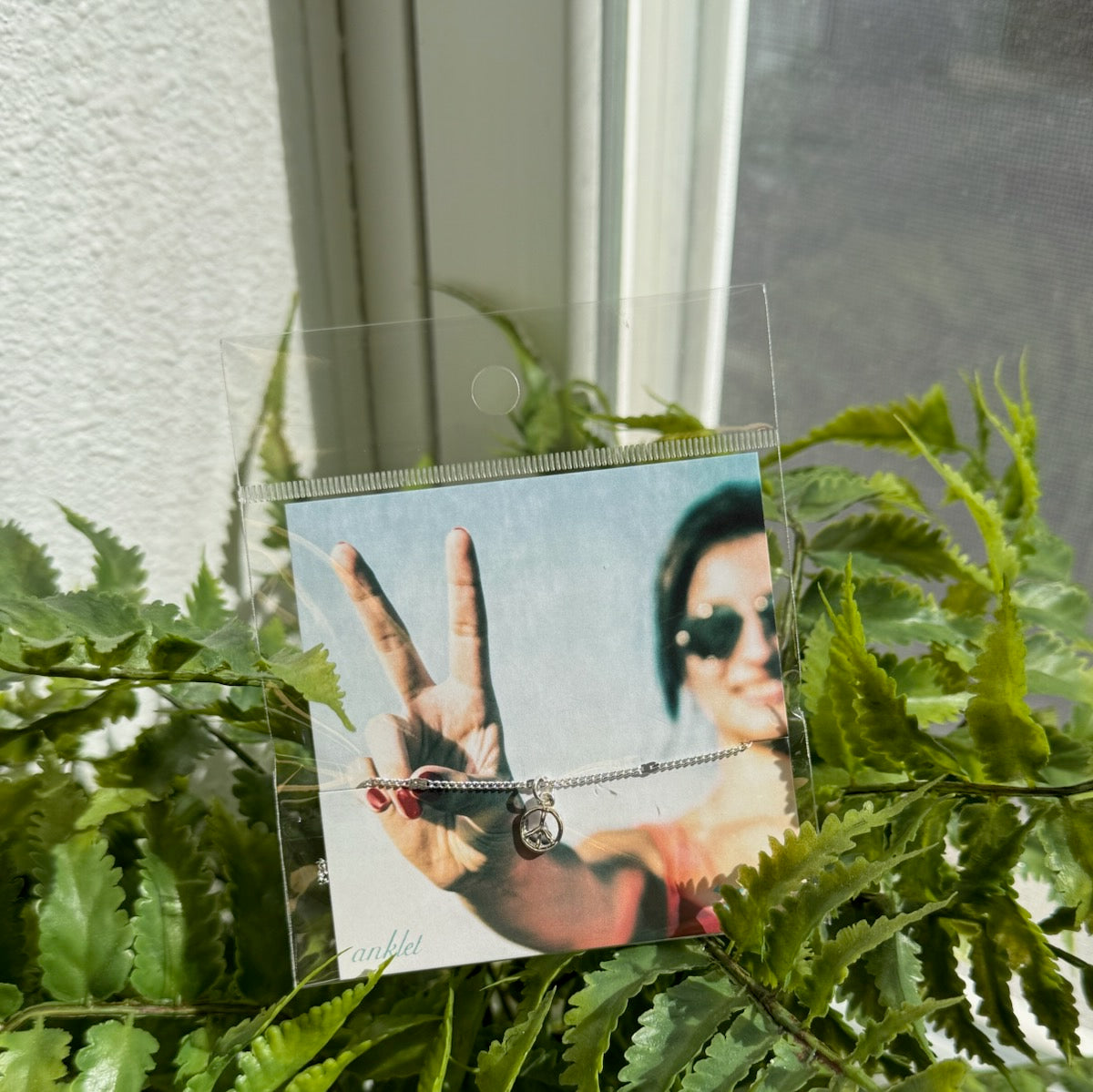 Peace Sign Ankle Bracelet-Ankle Bracelets-Fame-The Silo Boutique, Women's Fashion Boutique Located in Warren and Grand Forks North Dakota