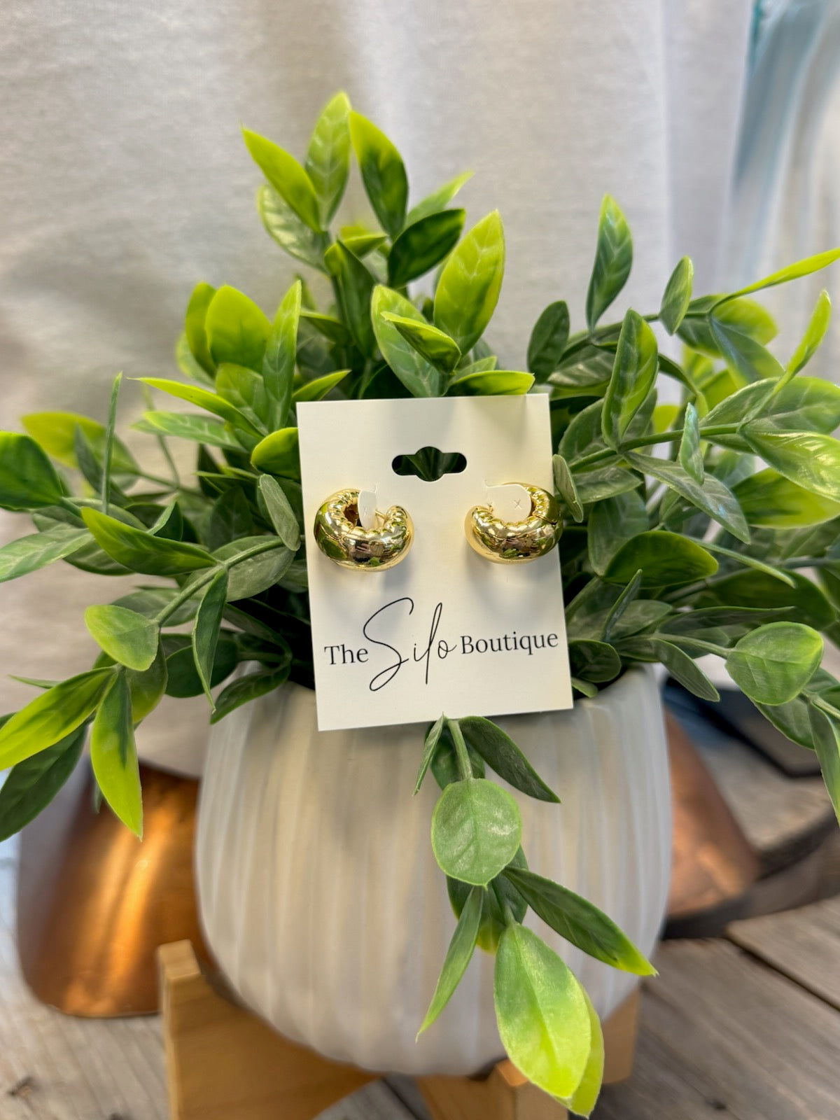 Gold Dipped Hinge Earrings-Earrings-Fame-The Silo Boutique, Women's Fashion Boutique Located in Warren and Grand Forks North Dakota