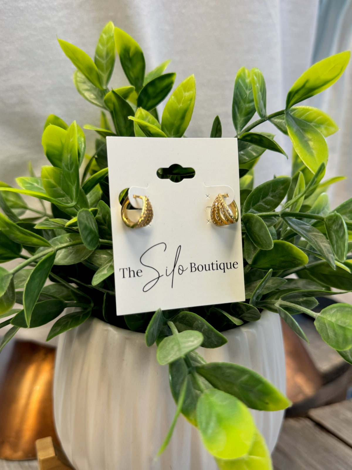 Gold Dipped CZ Earrings-Earrings-Fame-The Silo Boutique, Women's Fashion Boutique Located in Warren and Grand Forks North Dakota