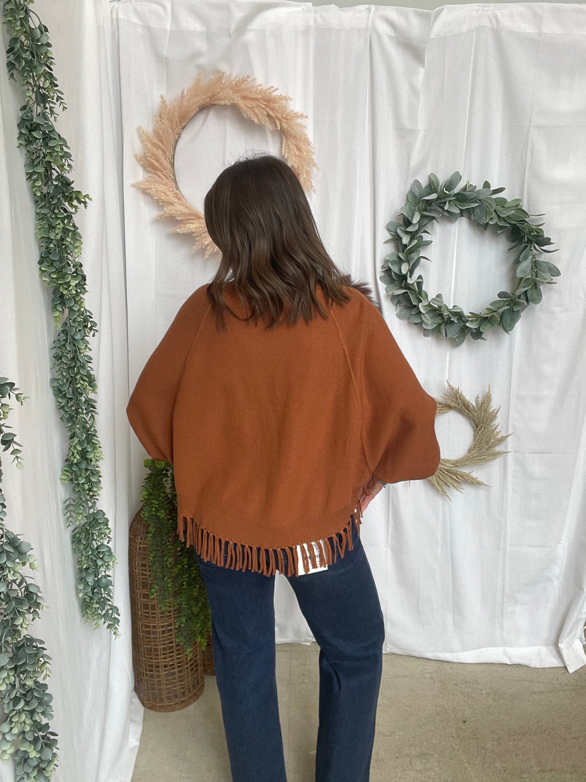 Farah Fringe Cardigan-Camel-Cardigans-staccato-The Silo Boutique, Women's Fashion Boutique Located in Warren and Grand Forks North Dakota