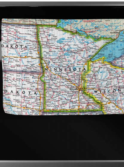 Minnesota Map Tea Towel-Tea Towels-Daisy May Designs-The Silo Boutique, Women's Fashion Boutique Located in Warren and Grand Forks North Dakota