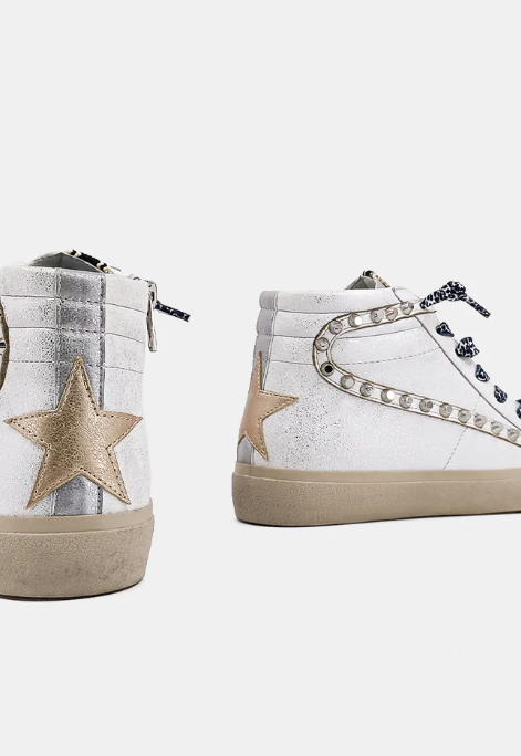 ShuShop Rio White Silver Sneaker-Final Sale-Shoes-shushop-The Silo Boutique, Women's Fashion Boutique Located in Warren and Grand Forks North Dakota