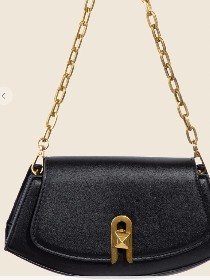 Curved Leather Crossbody or Shoulder Purse-Crossbody Purses-Fame-The Silo Boutique, Women's Fashion Boutique Located in Warren and Grand Forks North Dakota