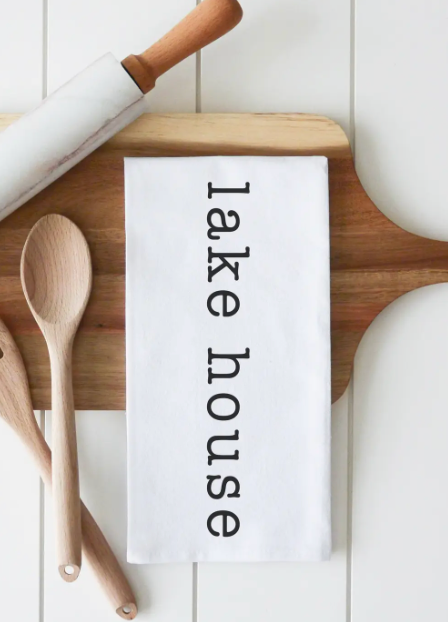 Lake House Tea Towel-Tea Towels-Porter Lane-The Silo Boutique, Women's Fashion Boutique Located in Warren and Grand Forks North Dakota