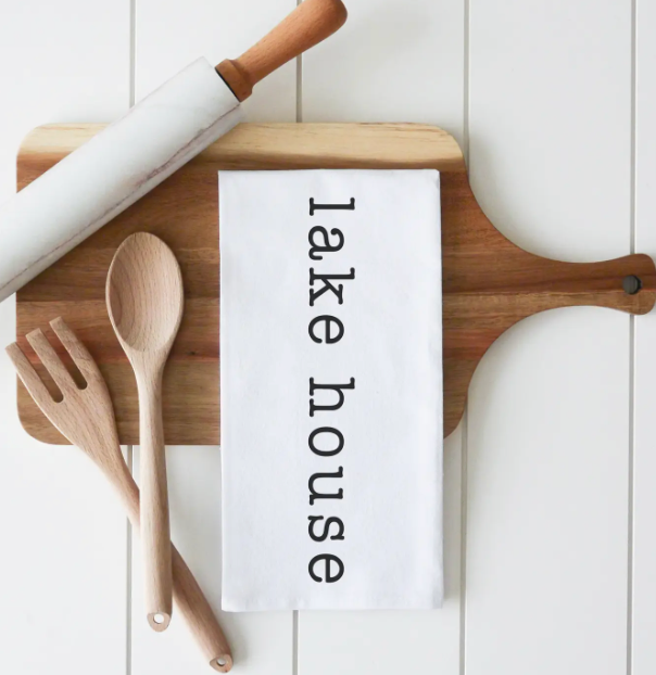 Lake House Tea Towel-Tea Towels-Porter Lane-The Silo Boutique, Women's Fashion Boutique Located in Warren and Grand Forks North Dakota