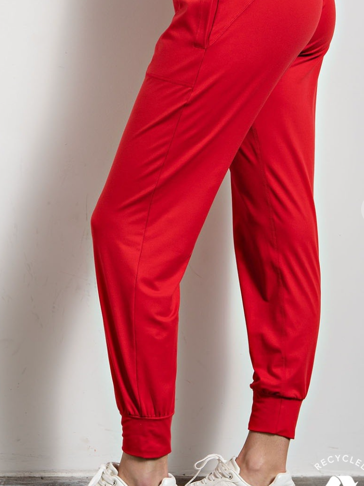 True Red Soft Jogger Pants-joggers-rae mode-The Silo Boutique, Women's Fashion Boutique Located in Warren and Grand Forks North Dakota