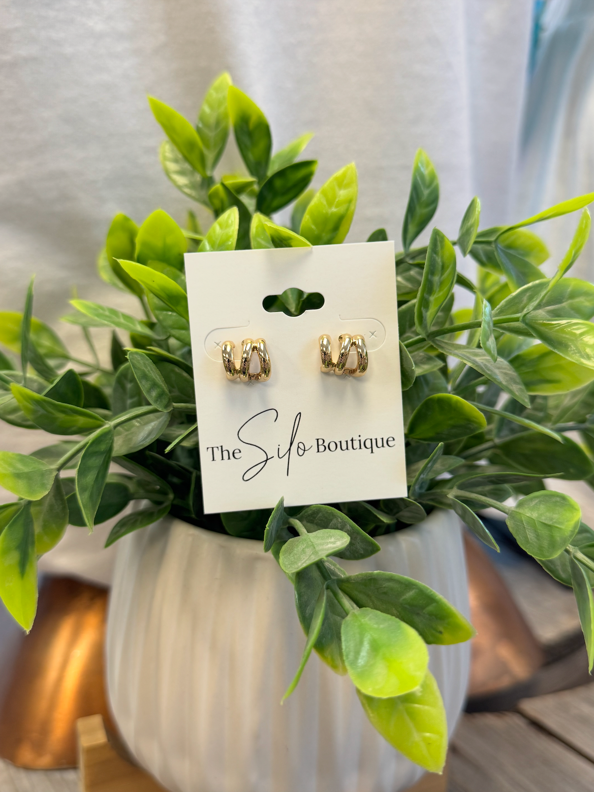 Wide Triple Earrings-Earrings-Fame-The Silo Boutique, Women's Fashion Boutique Located in Warren and Grand Forks North Dakota