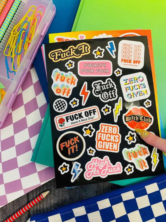 Fuck It! Sticker Sheet-Stickers-fair-The Silo Boutique, Women's Fashion Boutique Located in Warren and Grand Forks North Dakota