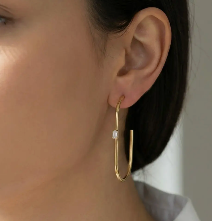 Open Oval Hoop Earrings-Earrings-Fame-The Silo Boutique, Women's Fashion Boutique Located in Warren and Grand Forks North Dakota