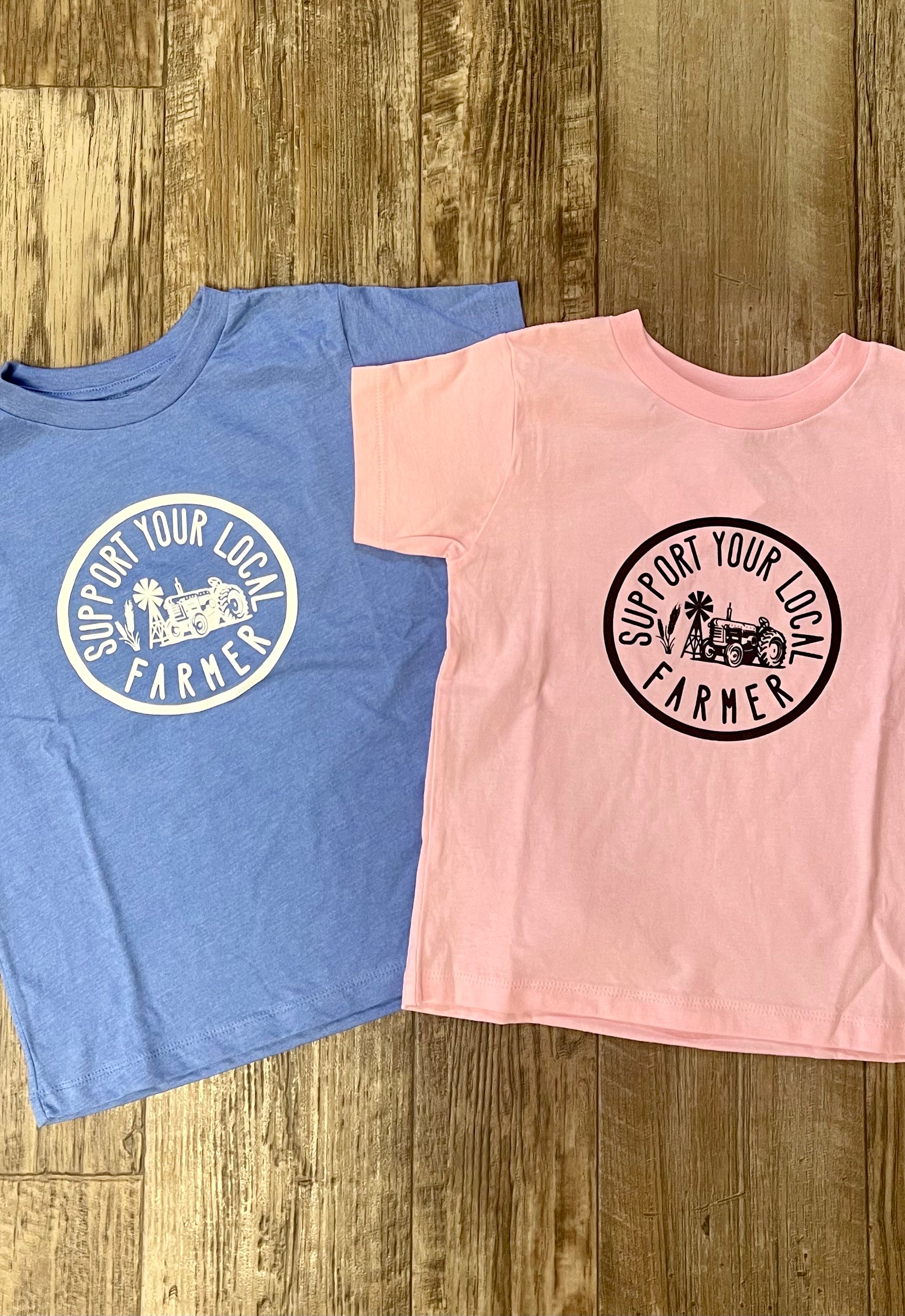 Kids Support Your Local Farmer Tee-Graphic Tees-Oceans & 7th-The Silo Boutique, Women's Fashion Boutique Located in Warren and Grand Forks North Dakota