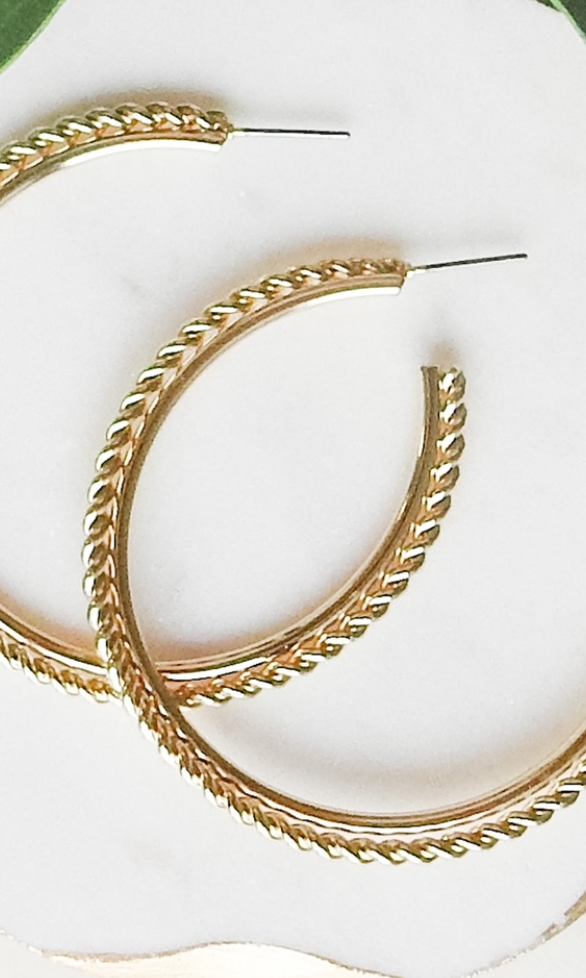 Lou Twist Hoop Earrings-Earrings-lou and co-The Silo Boutique, Women's Fashion Boutique Located in Warren and Grand Forks North Dakota