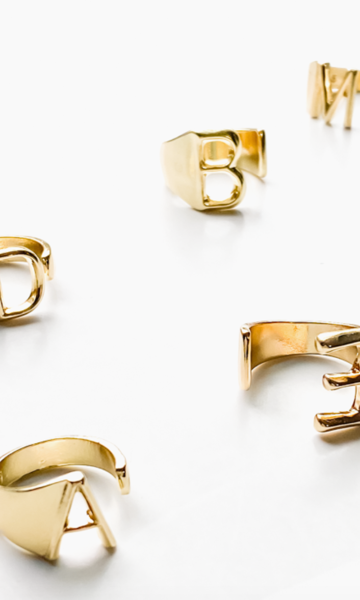 Adjustable Initial Ring-Rings-mark Ash-The Silo Boutique, Women's Fashion Boutique Located in Warren and Grand Forks North Dakota