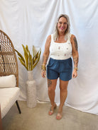 Floral Embroidered Tank Top-Tank Tops-hem and thread-The Silo Boutique, Women's Fashion Boutique Located in Warren and Grand Forks North Dakota