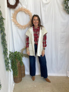 Hanna Hooded Cape Vest-Ivory-Vests-staccato-The Silo Boutique, Women's Fashion Boutique Located in Warren and Grand Forks North Dakota
