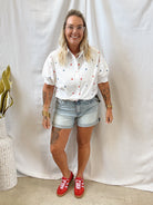 Shoot For the Stars Button Up Top-FINAL SALE-Short Sleeve Tops-day moon-The Silo Boutique, Women's Fashion Boutique Located in Warren and Grand Forks North Dakota