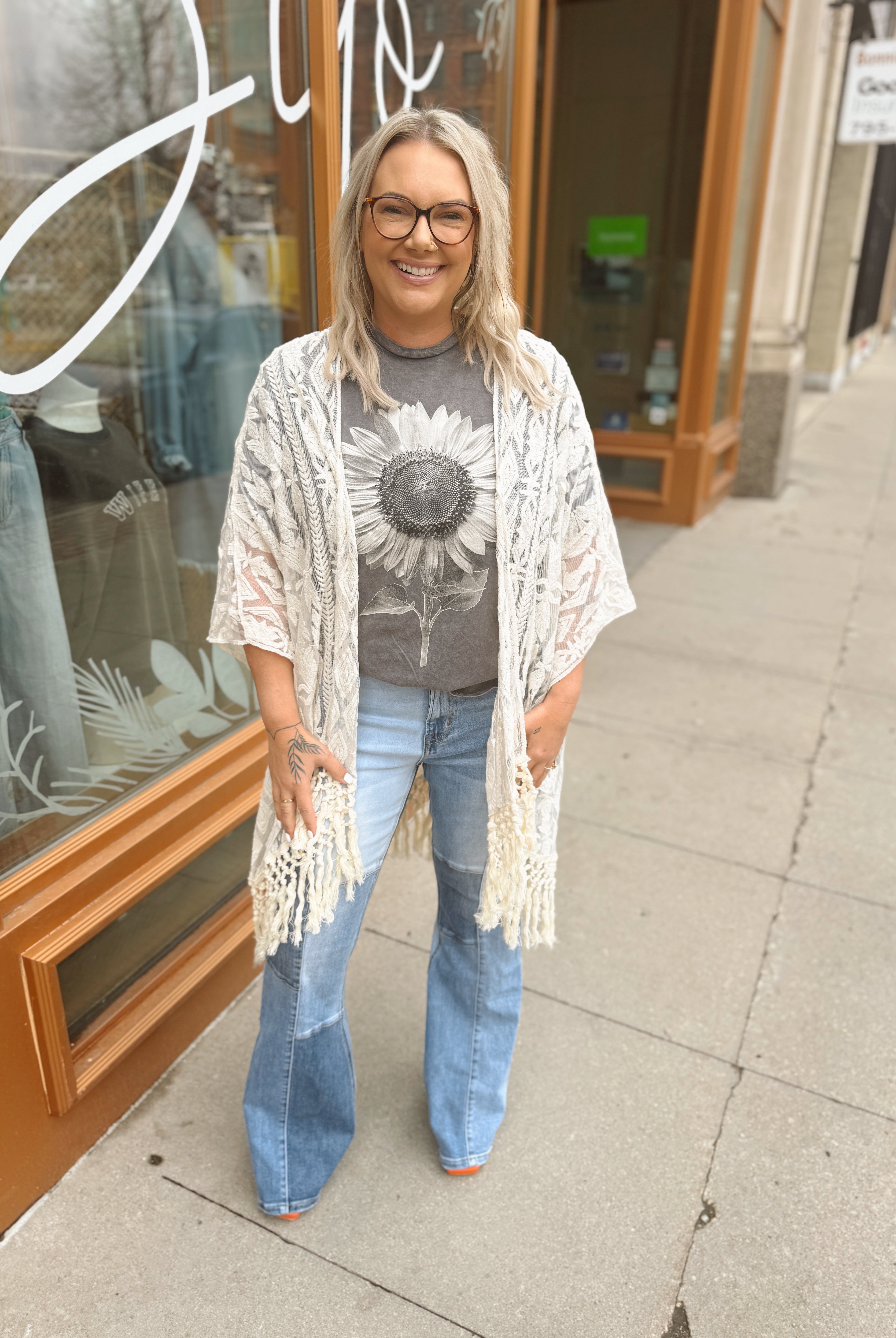 Vervet Patchwork Flare Jeans-Jeans-lovervet-The Silo Boutique, Women's Fashion Boutique Located in Warren and Grand Forks North Dakota