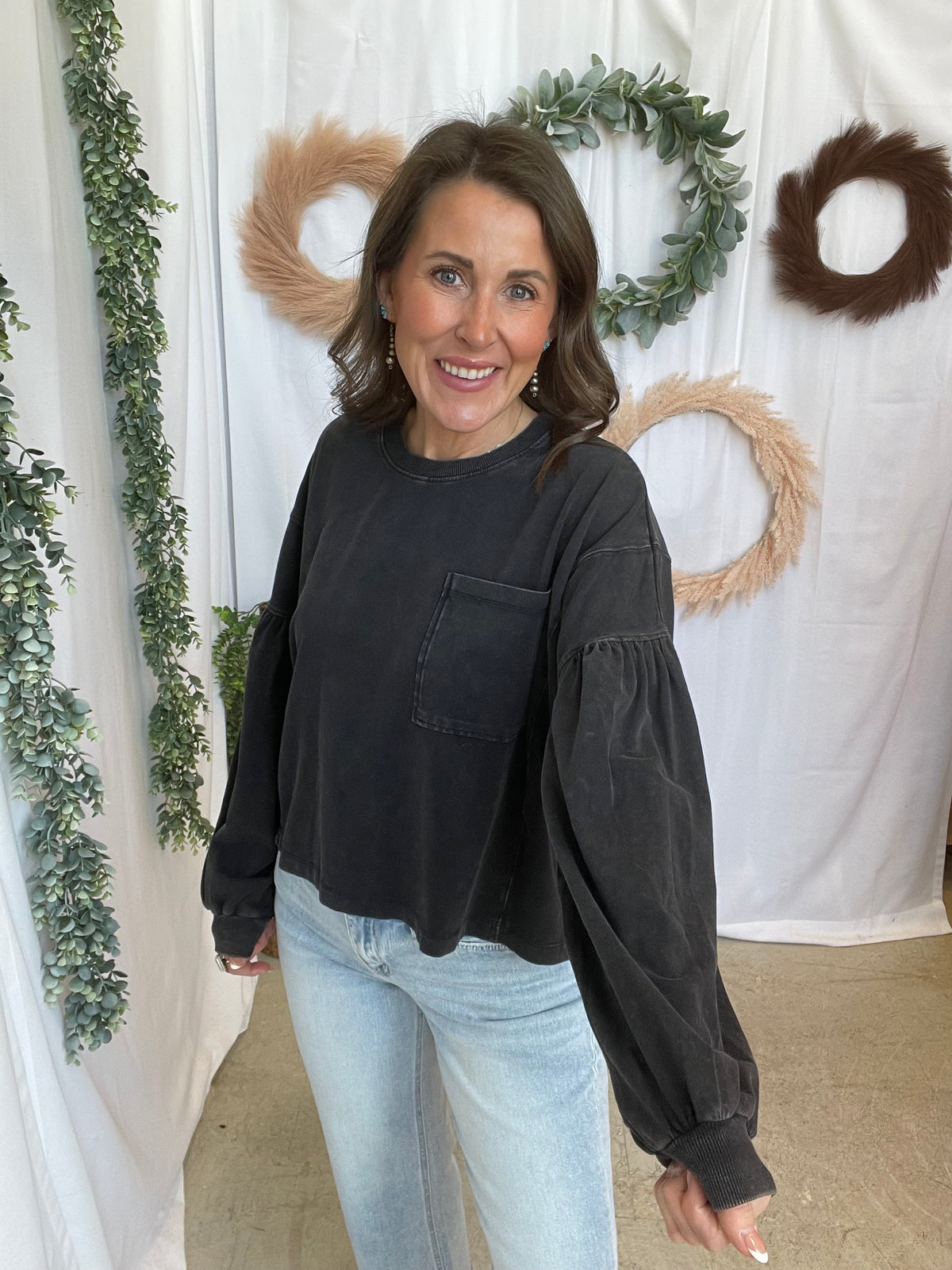 Max Mineral Long Sleeve Top-Black-Sweaters-hyfve-The Silo Boutique, Women's Fashion Boutique Located in Warren and Grand Forks North Dakota