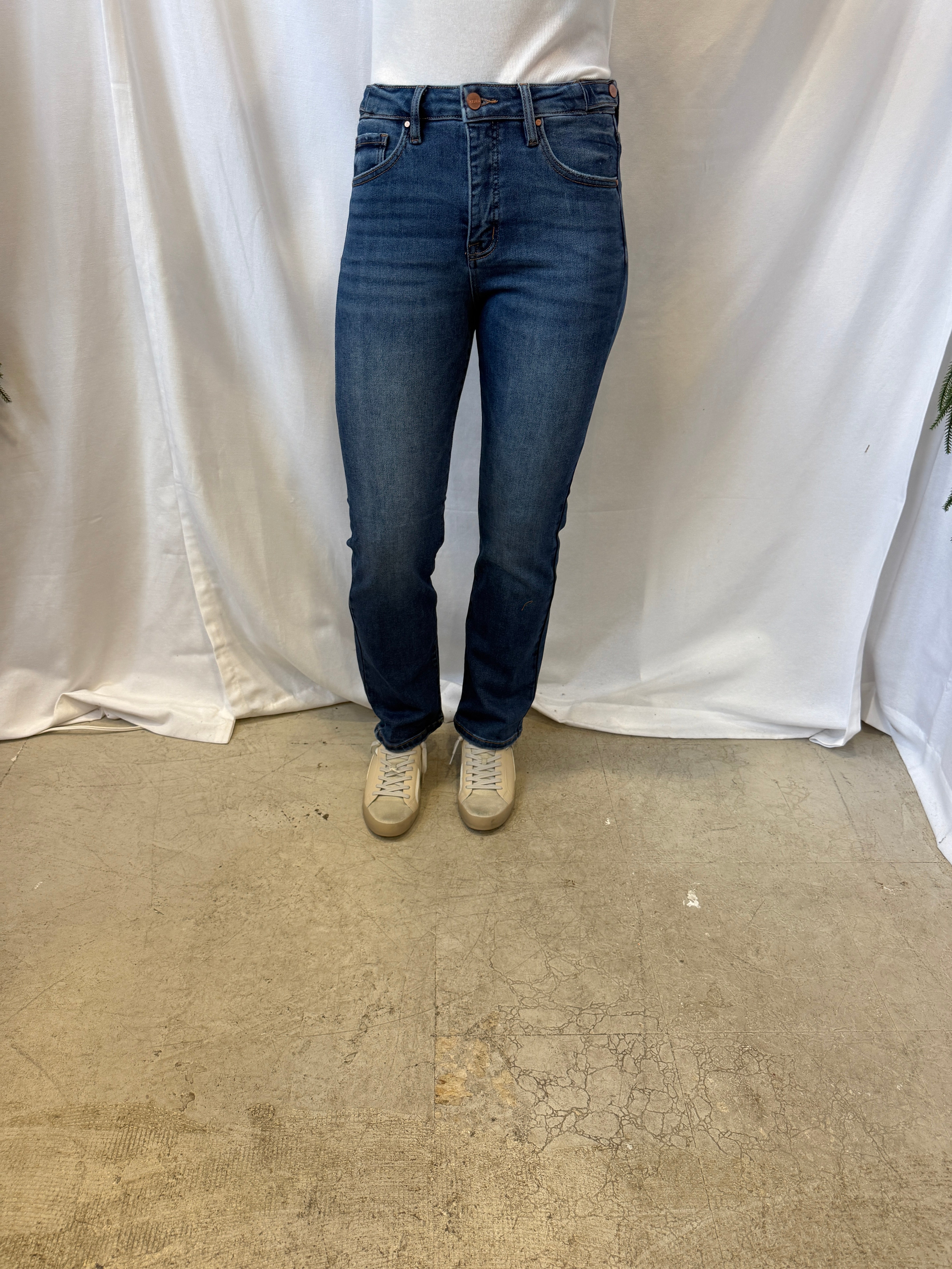 Risen Medium Dark Straight Jeans-Jeans-risen-The Silo Boutique, Women's Fashion Boutique Located in Warren and Grand Forks North Dakota