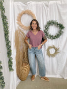 Becca Orange and Royal Stripe Top-Short Sleeve Tops-staccato-The Silo Boutique, Women's Fashion Boutique Located in Warren and Grand Forks North Dakota