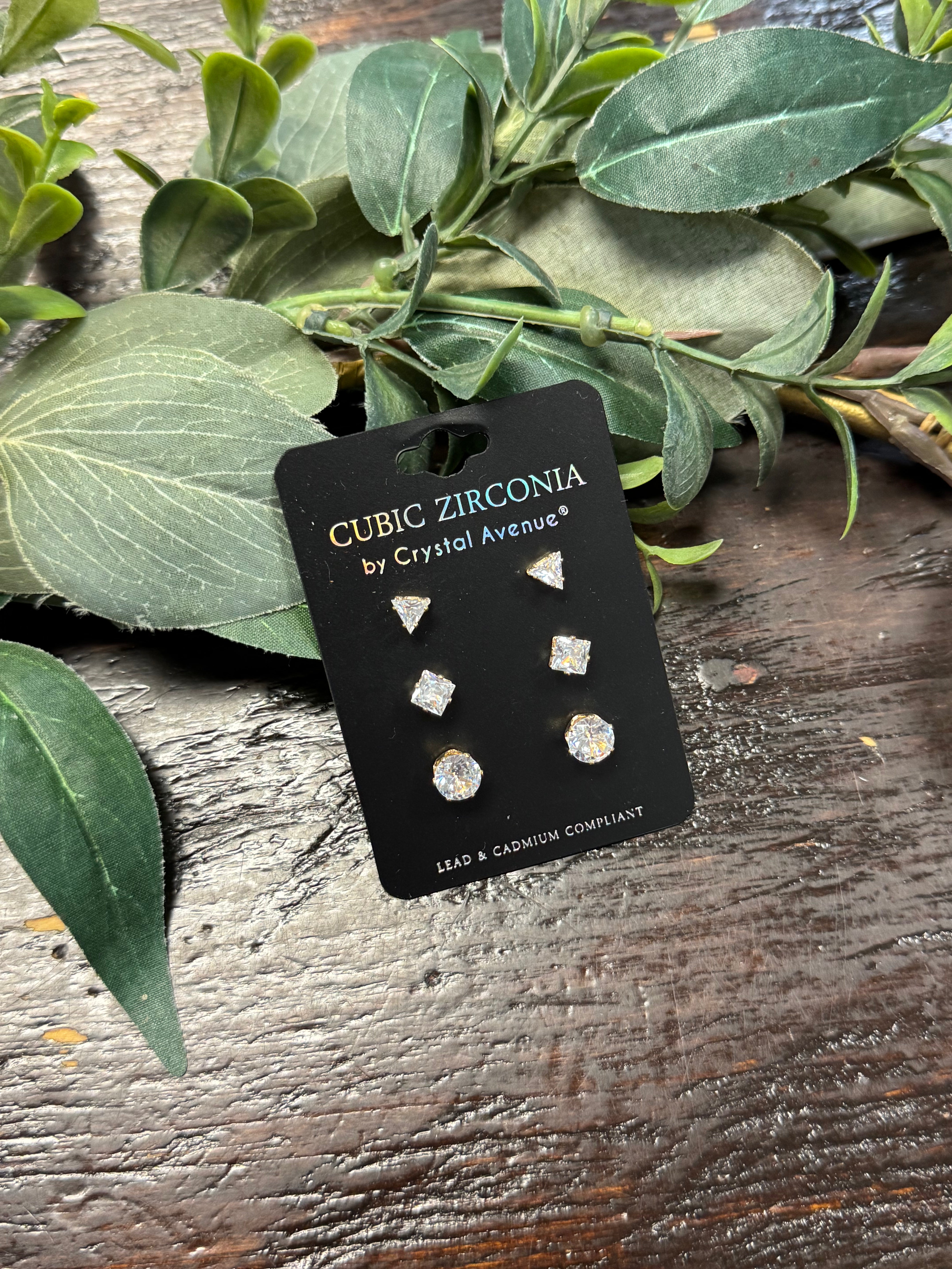 Mixed Cubic Stud Earrings Set-Earrings-Fame-The Silo Boutique, Women's Fashion Boutique Located in Warren and Grand Forks North Dakota