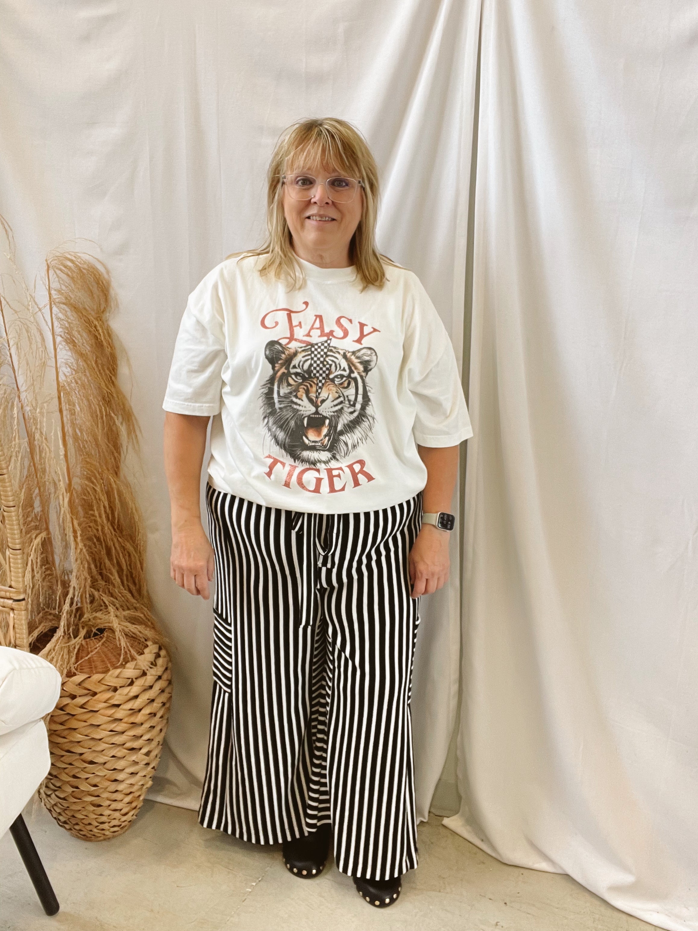 Jade Stripe Black Pants-Pants-jade-The Silo Boutique, Women's Fashion Boutique Located in Warren and Grand Forks North Dakota