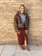 Britt Faux Fur Short Jacket-Brown-Coats & Jackets-lelis-The Silo Boutique, Women's Fashion Boutique Located in Warren and Grand Forks North Dakota
