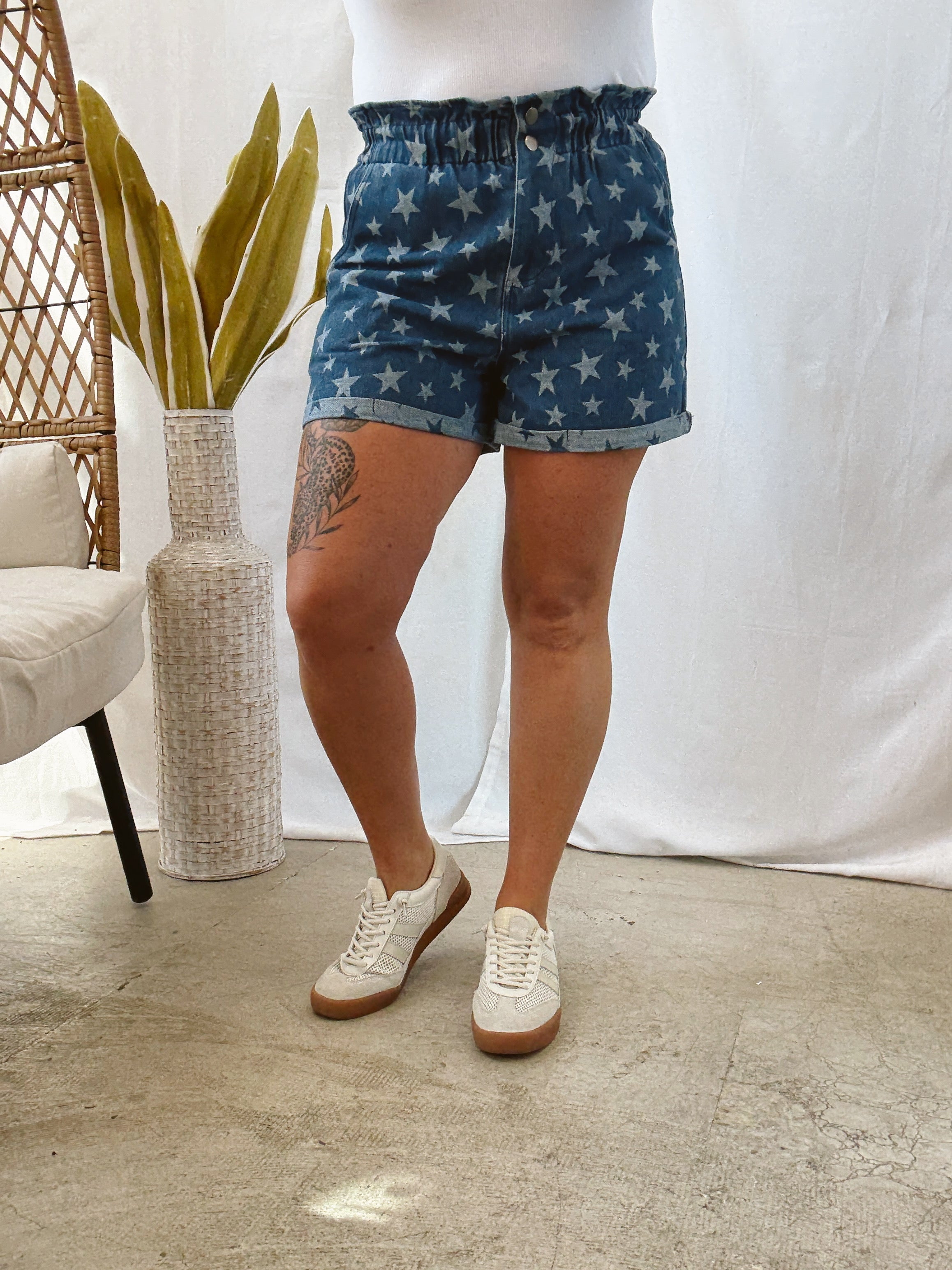 Shoot for the Stars Shorts-FINAL SALE-Shorts-she and sky-The Silo Boutique, Women's Fashion Boutique Located in Warren and Grand Forks North Dakota
