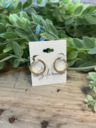 Pave Small Hoop Earrings-Earrings-kenze-The Silo Boutique, Women's Fashion Boutique Located in Warren and Grand Forks North Dakota