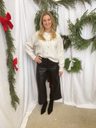 Muse Leather Wide Straight Leg Pants-Pants-miou muse-The Silo Boutique, Women's Fashion Boutique Located in Warren and Grand Forks North Dakota