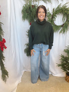 Modal Turtleneck Sweatshirt-Green-Sweatshirts-rae mode-The Silo Boutique, Women's Fashion Boutique Located in Warren and Grand Forks North Dakota