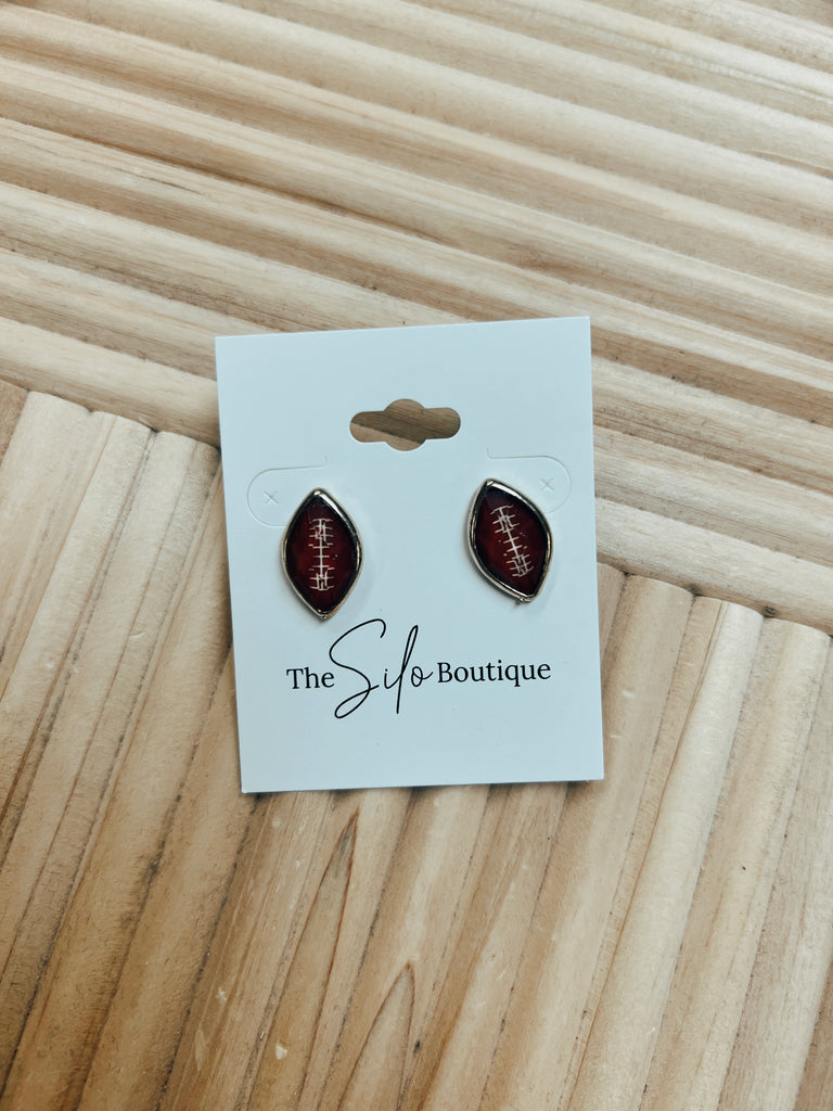 Football Stud Earrings-Jewelry-babe-The Silo Boutique, Women's Fashion Boutique Located in Warren and Grand Forks North Dakota