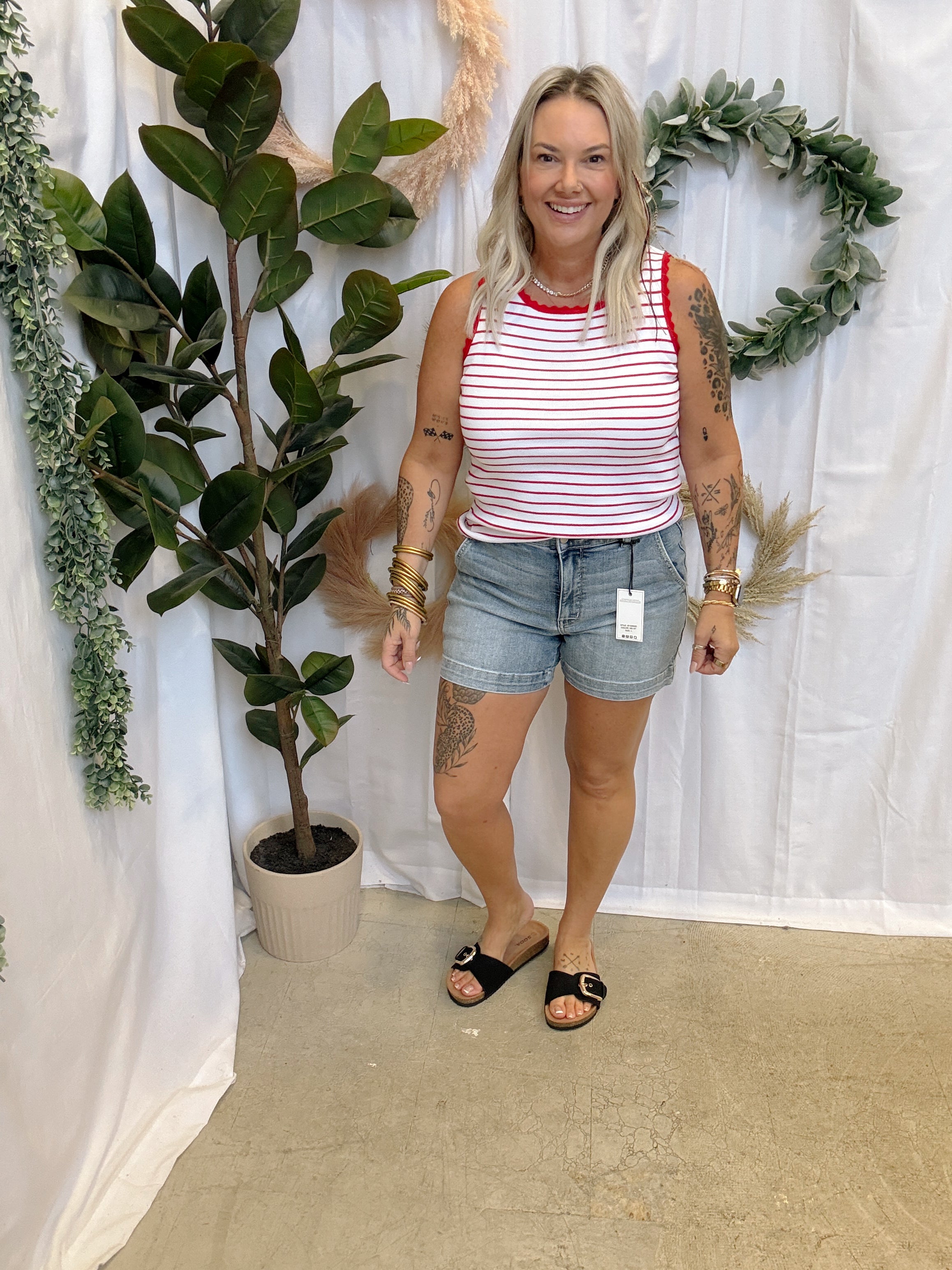 Judy Blue Trouser Denim Shorts-Shorts-judy blue-The Silo Boutique, Women's Fashion Boutique Located in Warren and Grand Forks North Dakota