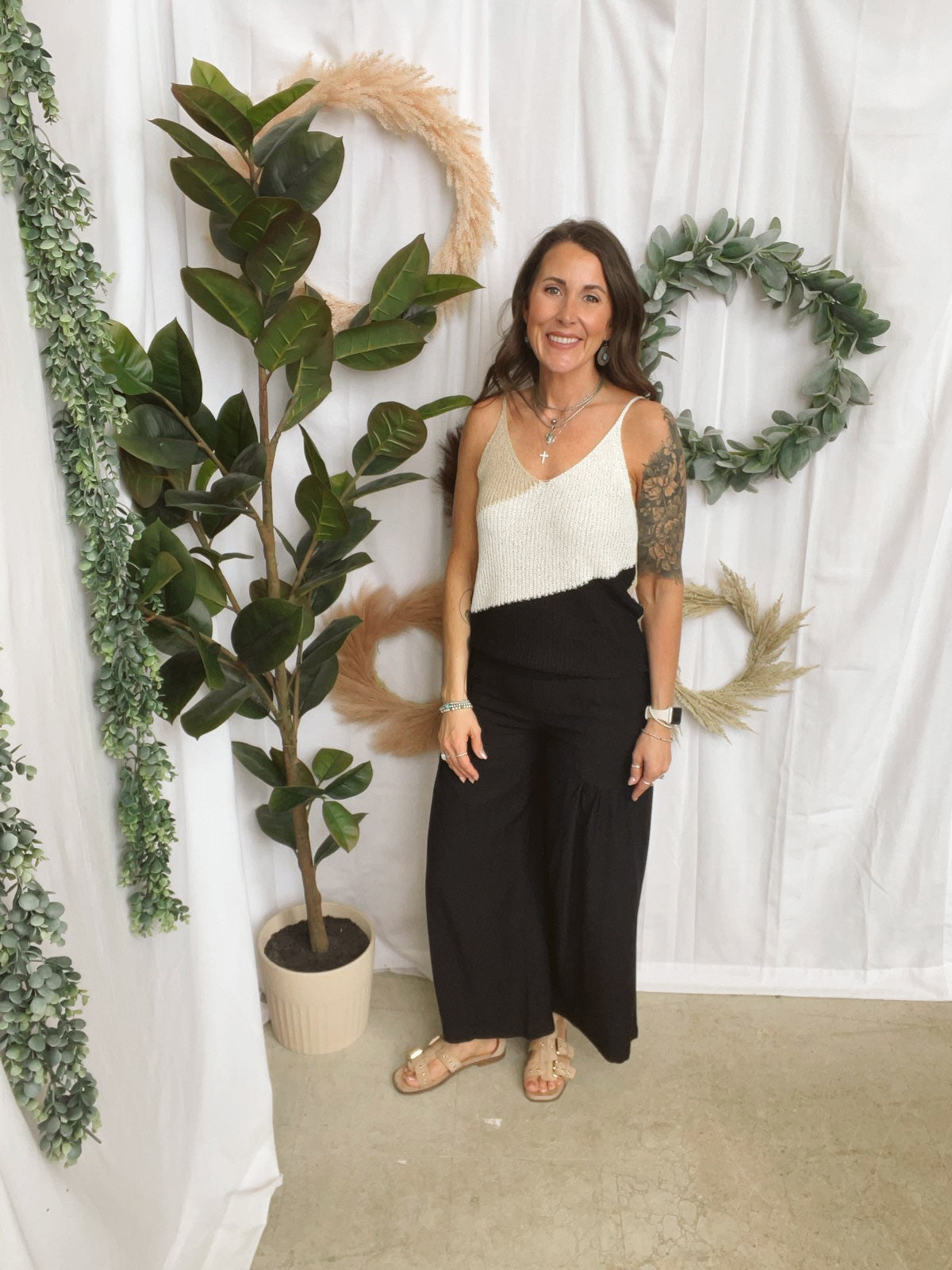 Wide Leg Elastic Waist Crop Pant-Black-Final sale-Pants-cozy co-The Silo Boutique, Women's Fashion Boutique Located in Warren and Grand Forks North Dakota