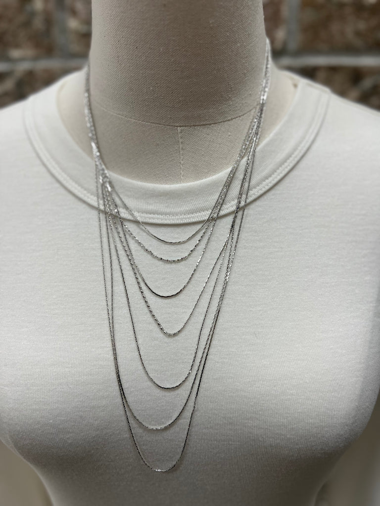 Fame Multi Layered Thin Long Necklace-Necklaces-Fame-The Silo Boutique, Women's Fashion Boutique Located in Warren and Grand Forks North Dakota