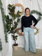 Mono B Essential Long Sleeve Top-Black-Long Sleeve Tops-mono b-The Silo Boutique, Women's Fashion Boutique Located in Warren and Grand Forks North Dakota