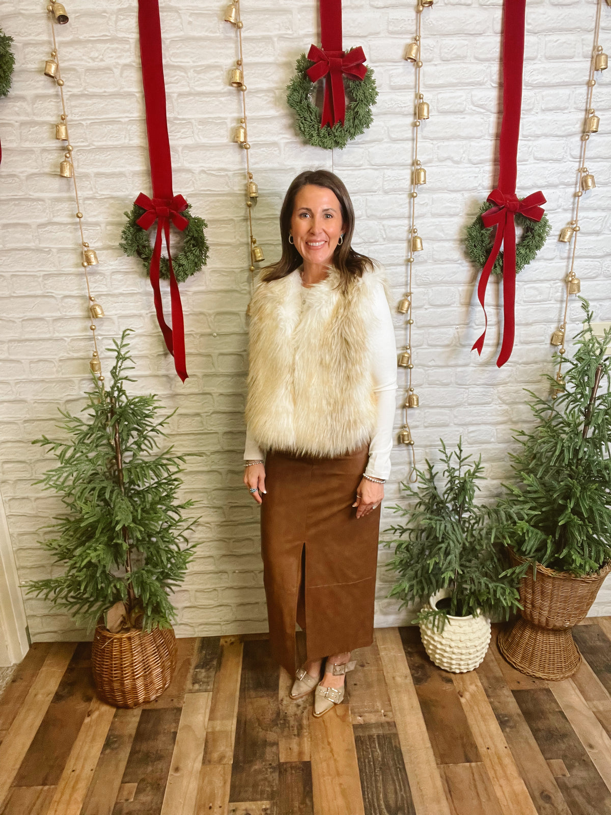 Kenzie Leather Skirt-Brown-Skirts-hyfve-The Silo Boutique, Women's Fashion Boutique Located in Warren and Grand Forks North Dakota